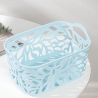 Корзинка для хранения &laquo;Листья&raquo;, пластик, 23,5&times;16,5&times;13,5 см, цвет МИКС