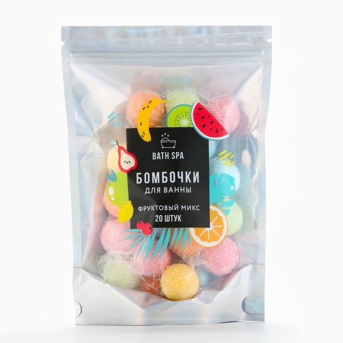 Подарочный набор косметики &laquo;Фруктовый микс&raquo;, бомбочки для ванны, 20 х 10 г, BEAUTY FOX