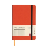 Ежедневник недатированный А5, 160 листов MEGAPOLIS VELVET, твёрдая обложка, искусственная кожа, ляссе, на резинке, тонированный блок 70 г/м2, оранжевый