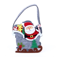 Новогодняя корзинка для декора &laquo;Дед Мороз и сани&raquo; 13 &times; 7 &times; 19 см