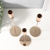 Подсвечник металл "Цилиндр с чёрным низом" набор 3 шт золото h=33,5; 28,5; 23,5 см Подсвечник металл "Цилиндр с чёрным низом" набор 3 шт золото h=33,5; 28,5; 23,5 см