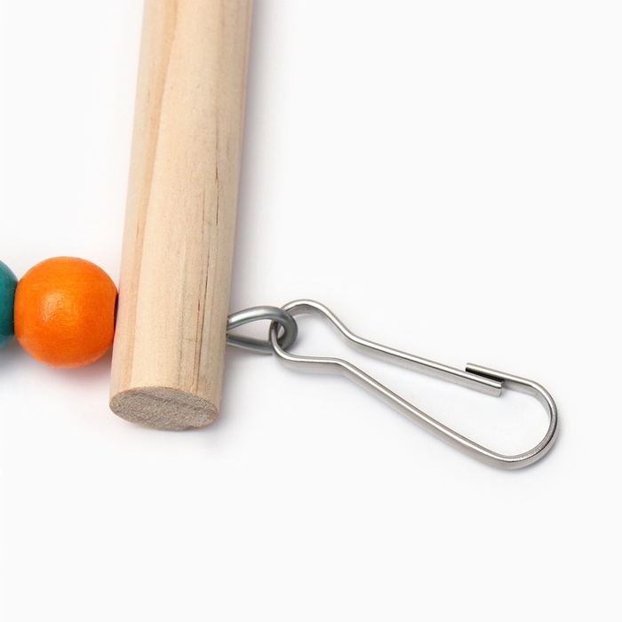 Игрушка для птиц Игрушка для птиц "Лесенка с бусинами" 6 ступеней, 42 см, микс цветов