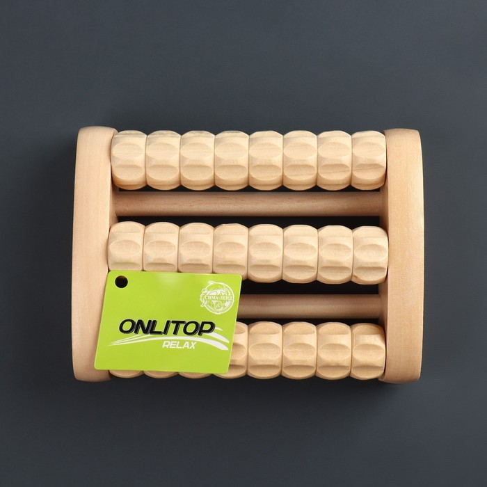 Массажёр для ног &laquo;Ножное счастье&raquo;, 16 &times; 11,5 &times; 4,5 см, 3 ряда, деревянный