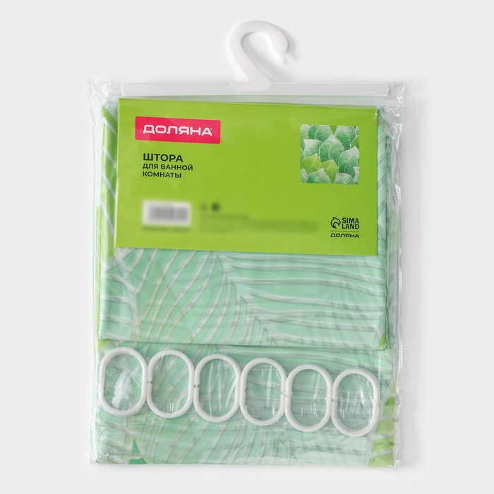 Штора для ванной Доляна &laquo;Листья&raquo;, 180&times;180 см, EVA
