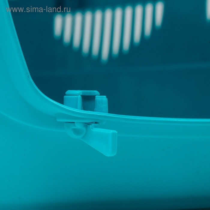 Переноска для животных до 9 кг Переноска для животных до 9 кг "Пижон", металлическая дверь, 43х29х27,5 см, бело-бирюзовая