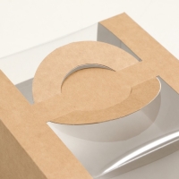 Коробка под бенто-торт с окном, крафт, 14 х 14 х 8 см Коробка под бенто-торт с окном, крафт, 14 х 14 х 8 см