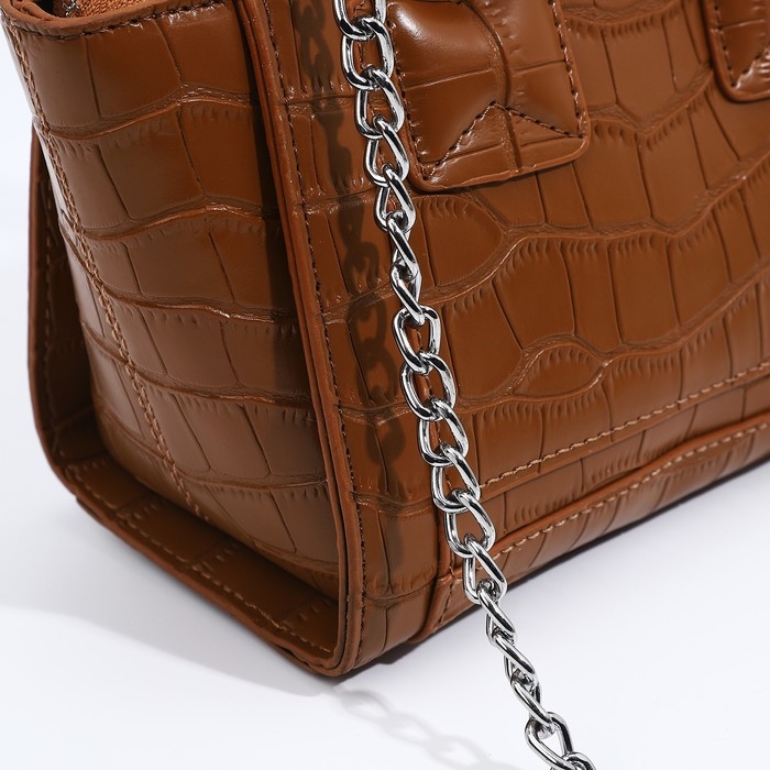 Сумка женская тоут на молнии, цвет коричневый Сумка женская тоут на молнии, цвет коричневый