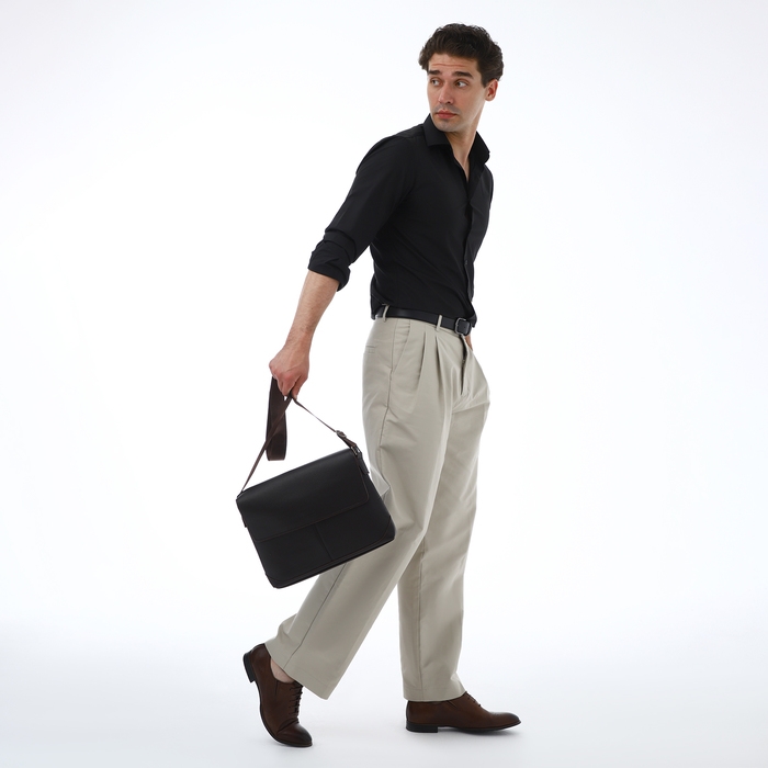 Сумка мужская деловая TEXTURA, 2 наружных кармана, цвет коричневый Сумка мужская деловая TEXTURA, 2 наружных кармана, цвет коричневый