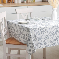 Клеёнка на стол на нетканой основе Доляна &laquo;Цветы&raquo;, ширина 140 см, рулон 20 м, цвет серый