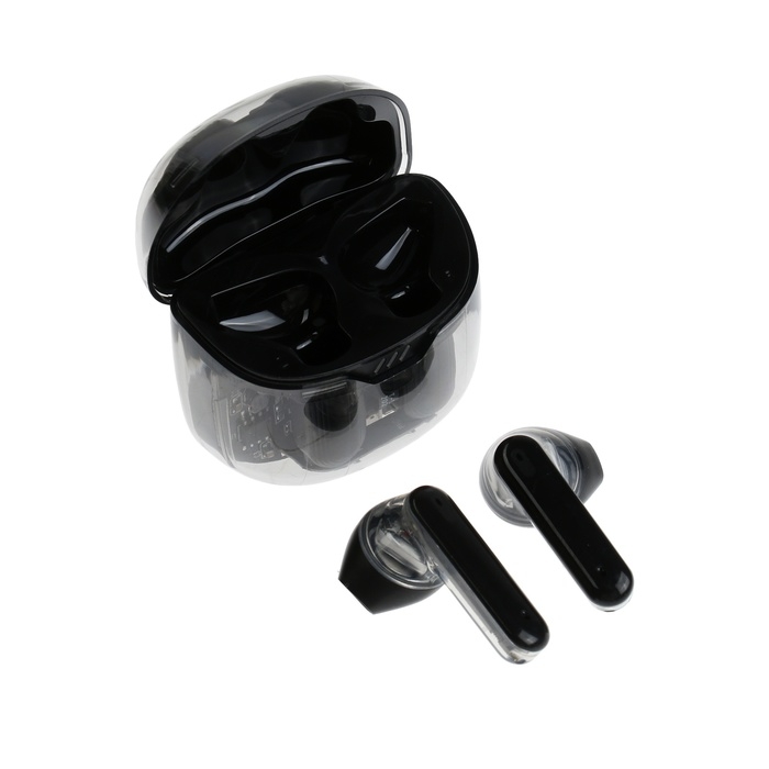 Наушники беспроводные K20, TWS, вкладыши, BT 5.0, 35/260 мАч, прозрачные, чёрные Наушники беспроводные K20, TWS, вкладыши, BT 5.0, 35/260 мАч, прозрачные, чёрные