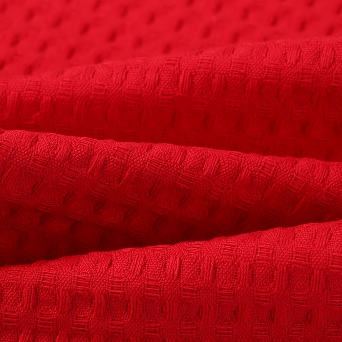 Набор кухонных полотенец Доляна, цв. бордовый, 35х60 см - 4шт, 100% хл, вафля 220 г/м2