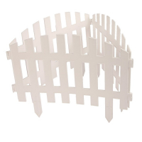 Ограждение декоративное, 35 &times; 210 см, 5 секций, пластик, белое, RENESSANS, Greengo