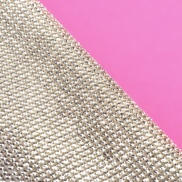 Стразы самоклеящиеся на листе, d = 2 мм, 40 × 24 см, цвет серебряный Стразы самоклеящиеся на листе, d = 2 мм, 40 × 24 см, цвет серебряный