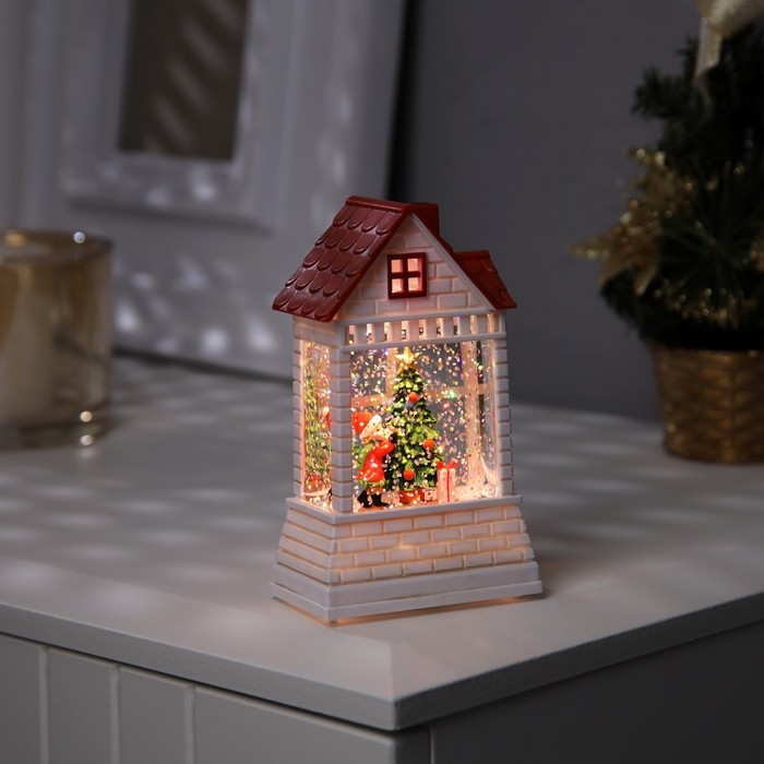 Светодиодная фигура &laquo;Ребёнок у ёлки&raquo; 7.5 &times; 12.5 &times; 4.9 см, пластик, батарейки АААх2 (не в комплекте), свечение тёплое белое