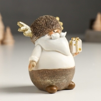 Сувенир полистоун "Дедушка Мороз в шапке с рожками, с леденцом/подарком"золото МИКС 8х5х7 см 94988 Сувенир полистоун "Дедушка Мороз в шапке с рожками, с леденцом/подарком"золото МИКС 8х5х7 см 94988