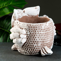 Фигурное кашпо "Сова", 2,8 л/30х31х26 см коричневое Фигурное кашпо "Сова", 2,8 л/30х31х26 см коричневое