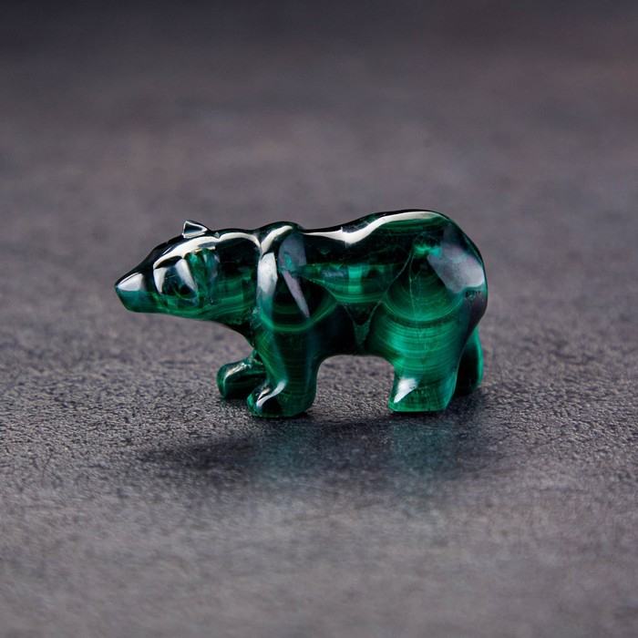 Сувенир "Медведь", натуральный малахит