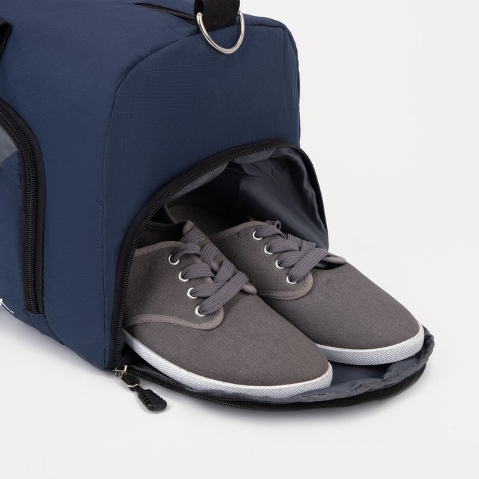 Сумка спортивная на молнии, отдел для обуви, наружный карман, средний размер, цвет синий Сумка спортивная на молнии, отдел для обуви, наружный карман, средний размер, цвет синий