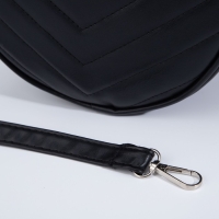 Сумка женская круглая из искусственной кожи, 18х18 см, цвет чёрный Сумка женская круглая из искусственной кожи, 18х18 см, цвет чёрный