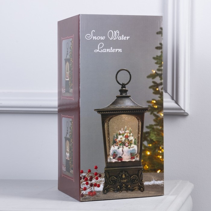 Светодиодная фигура &laquo;Фонарь с щелкунчиком&raquo; 13.5 &times; 28.5 &times; 13.5 см, пластик, батарейки ААх3 (не в комплекте), USB, свечение тёплое белое