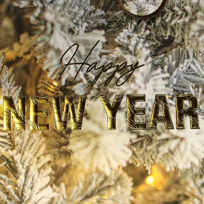 Пакет подарочный новогодний ламинированный вертикальный, конгревное тиснение «Счастливого Нового года», ML 23 х 27 х 11.5 см, Новый год Пакет подарочный новогодний ламинированный вертикальный, конгревное тиснение «Счастливого Нового года», ML 23 х 27 х 11.5 см, Новый год