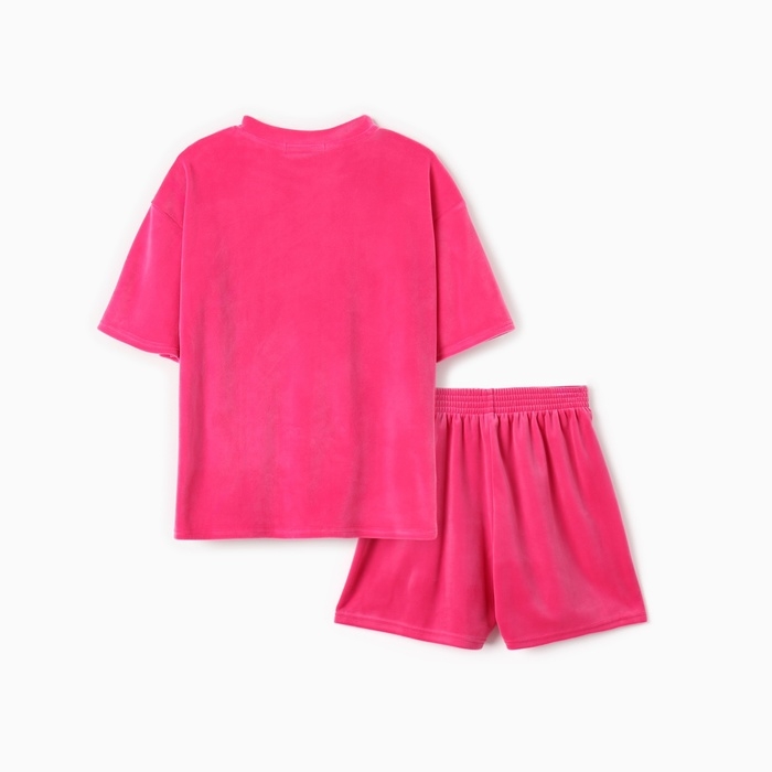 Костюм детский (футболка, шорты) KAFTAN Plushy р.30 (98-104), фуксия