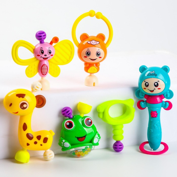 Набор погремушек &laquo;Собери меня&raquo;, 6 шт., яркие цвета, Крошка Я