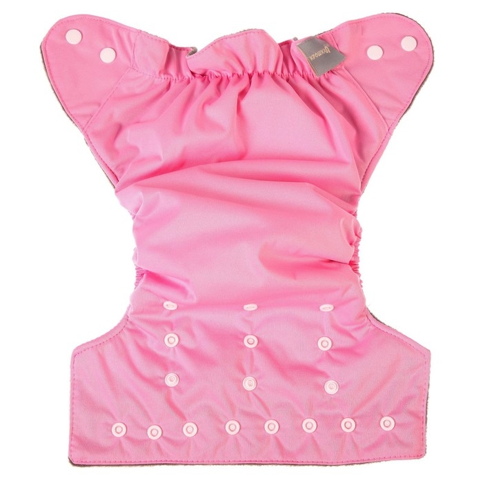 Многоразовый подгузник, 3-15 кг, угольно-бамбуковая ткань, цвет розовый, Крошка Я Многоразовый подгузник, 3-15 кг, угольно-бамбуковая ткань, цвет розовый, Крошка Я