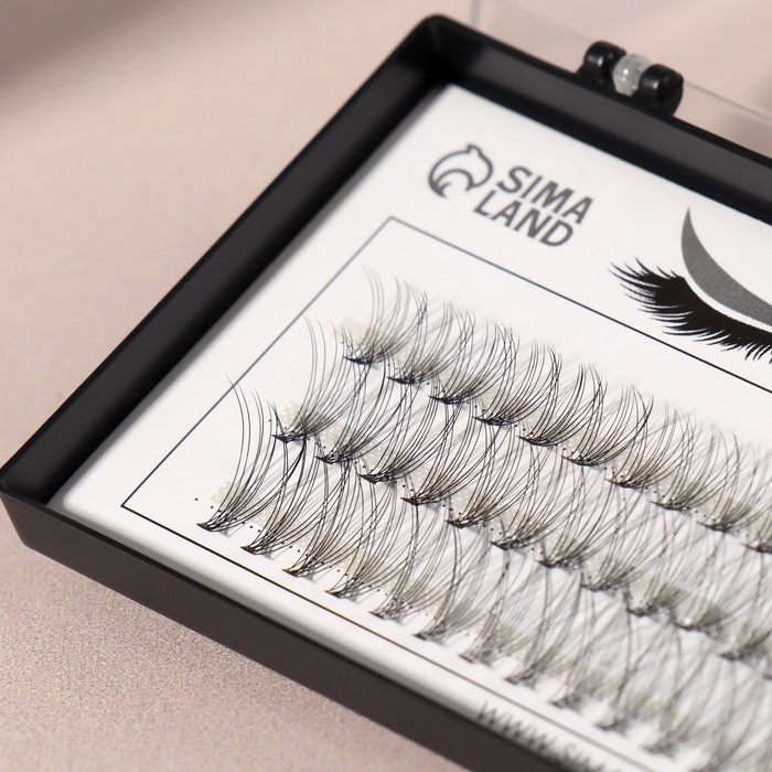 Набор накладных ресниц &laquo;Классика&raquo;, пучки, 10, 12, 14 мм, толщина 0,07 мм, изгиб D, 10 D