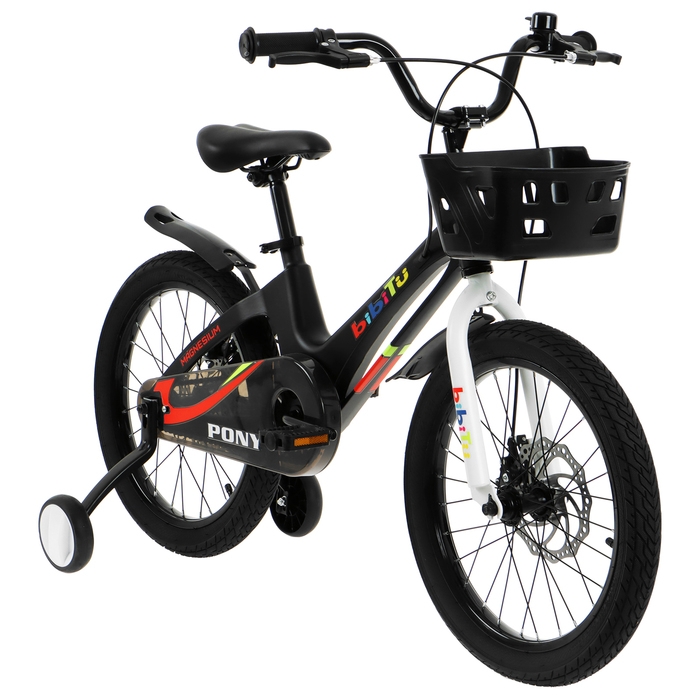 Велосипед 16 Велосипед 16" BIBITU PONY, цвет чёрный/белый