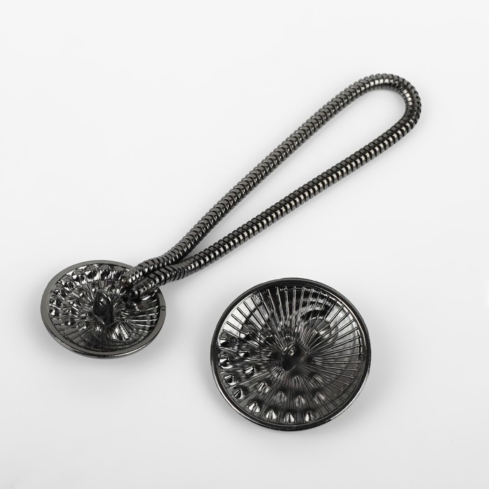 Декоративная застёжка, d = 2,5/3 см, цвет чёрный