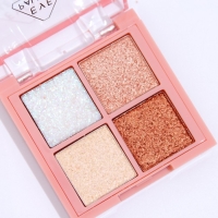 Палетка теней для век, с блёстками, 4 цвета Палетка теней для век, с блёстками, 4 цвета