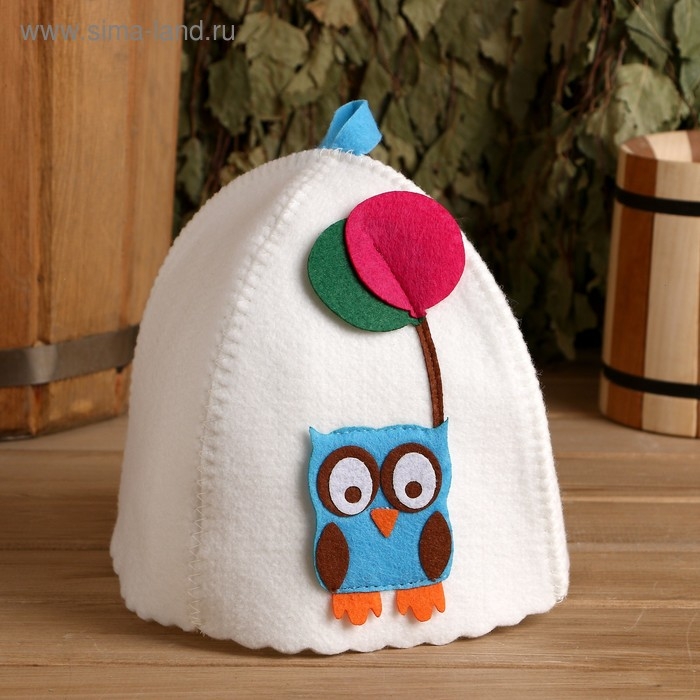 Шапка для бани с детской аппликацией Шапка для бани с детской аппликацией "Джордж" войлок