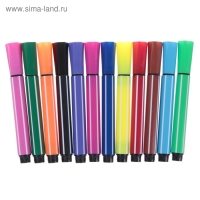 Фломастеры 12 цветов "Сова", в пластиковом тубусе, утолщённые, вентилируемый колпачок, МИКС Фломастеры 12 цветов "Сова", в пластиковом тубусе, утолщённые, вентилируемый колпачок, МИКС