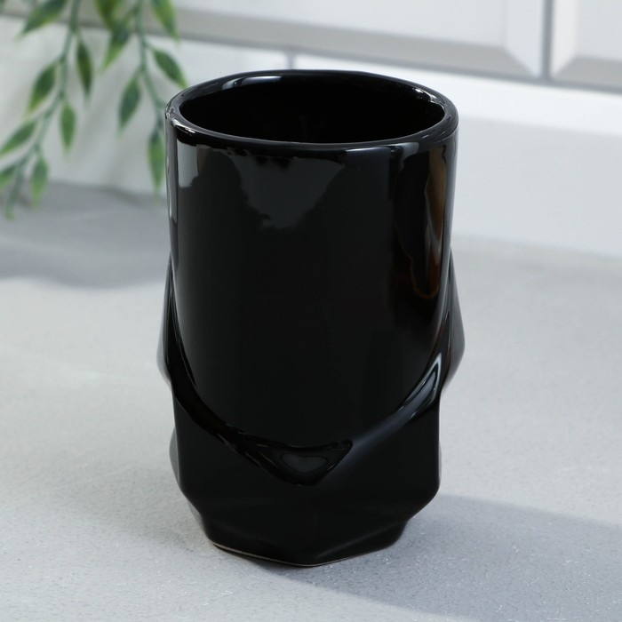 Набор аксессуаров для ванной комнаты &laquo;Black&raquo;, 3 предмета, дозатор, стакан, мыльница