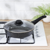 Сковорода Доляна &laquo;Элит&raquo;, d=26 см, съёмная ручка, стеклянная крышка, антипригарное покрытие