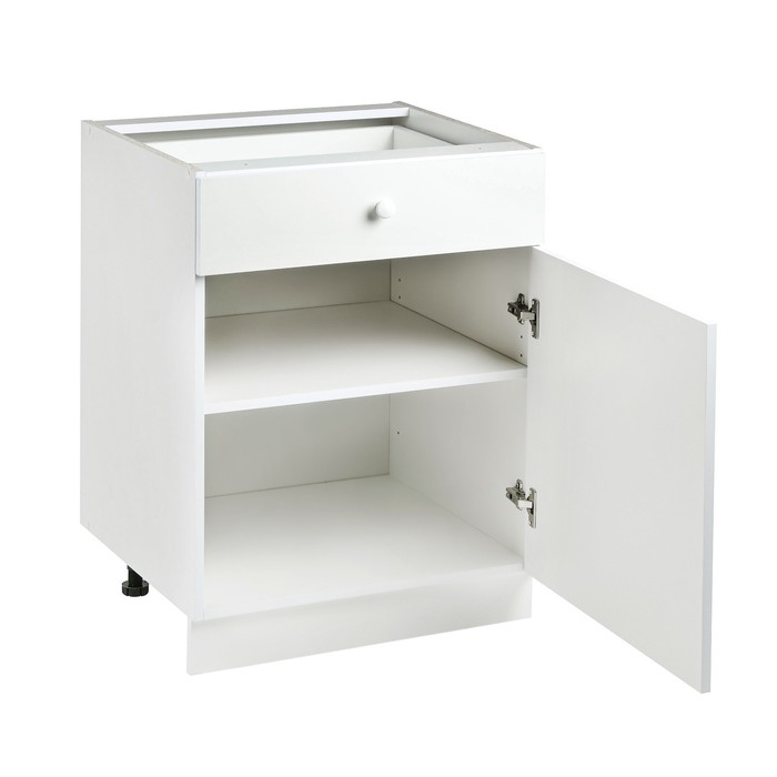 Шкаф напольный с 1 ящиком Гамма 600х580х820 Белый/Белый Шкаф напольный с 1 ящиком Гамма 600х580х820 Белый/Белый