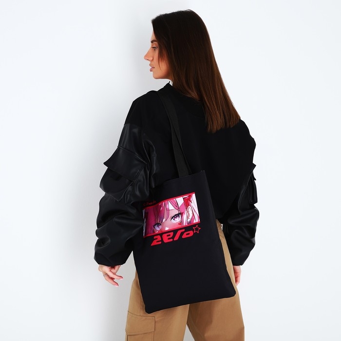 Шопер шопер &laquo;Аниме глаза&raquo;, 35х0.5х40, отдел без молнии, без подклада, чёрный