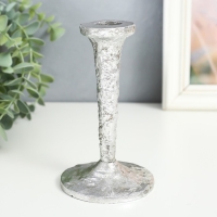 Подсвечник полистоун на 1 свечу "Голиаф" серебро 14х8х8 см Подсвечник полистоун на 1 свечу "Голиаф" серебро 14х8х8 см