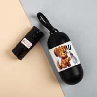 Контейнер с пакетами для уборки за собаками «Пёсик» (рулон 15 шт) Контейнер с пакетами для уборки за собаками «Пёсик» (рулон 15 шт)