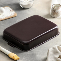 Противень &laquo;Хозяюшка&raquo;, 23&times;30 см, h=6 см, антипригарное покрытие, цвет бордовый