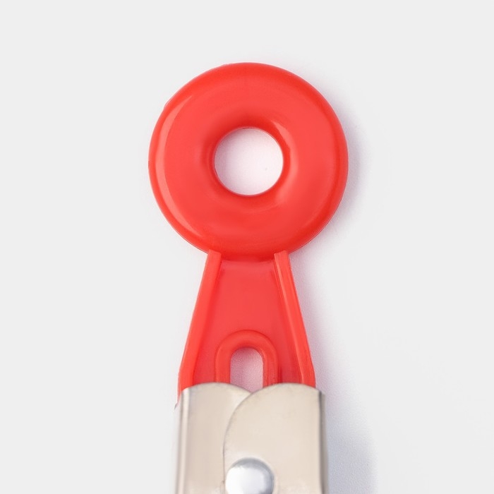 Щипцы кухонные Доляна &laquo;Лист&raquo;, 35&times;3,5 см, цвет красный