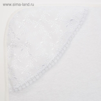 Полотенце уголок для крещения, размер 100х110 см, цвет белый