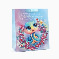 Пакет подарочный новогодний ламинированный &laquo;Змея 2025&raquo;, ML 23 х 27 х 11.5 см , Новый год