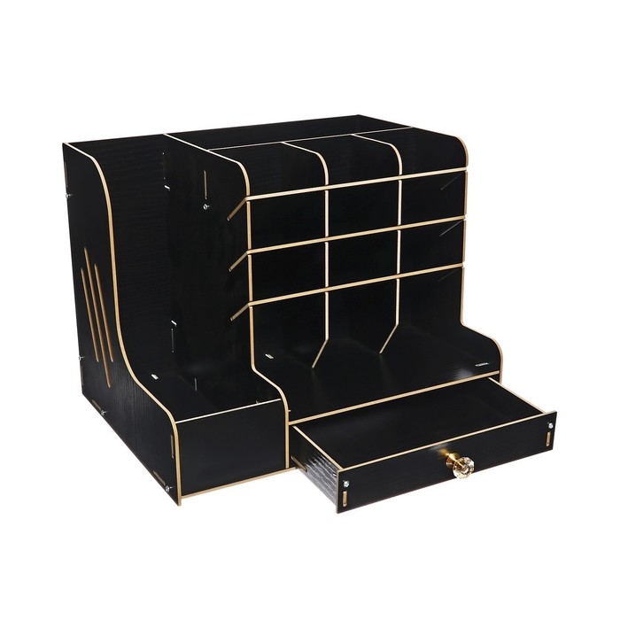 Органайзер-подставка настольный deVENTE. Magnat 33 x 26 x 26 см, МДФ, чёрный, картонная коробка Органайзер-подставка настольный deVENTE. Magnat 33 x 26 x 26 см, МДФ, чёрный, картонная коробка