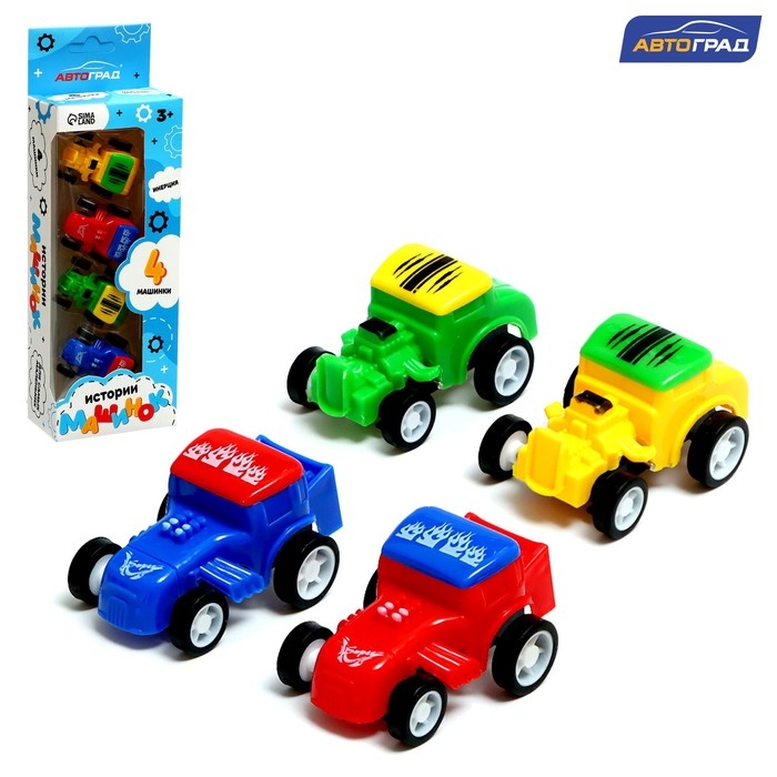Набор машинок &laquo;Истории машинок&raquo;, в наборе 4 шт, МИКС