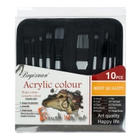 Набор кистей синтетика, 10 штук, в пенале на молнии Набор кистей синтетика, 10 штук, в пенале на молнии