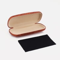 Футляр для очков на хлопушке, длина 16 см, цвет коричневый Футляр для очков на хлопушке, длина 16 см, цвет коричневый