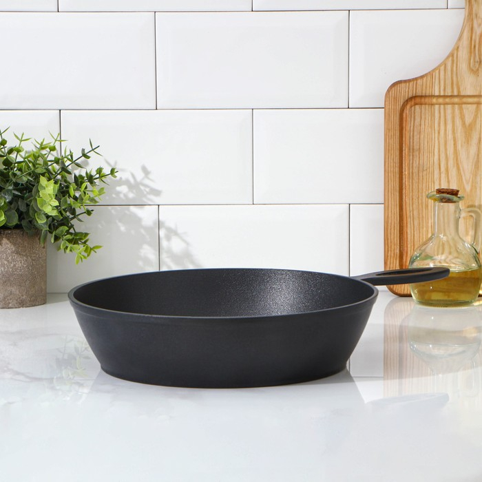 Сковорода &laquo;Сотейник&raquo;, d=26 см, h=6,5 см , без крышки, антипригарное покрытие, цвет чёрный