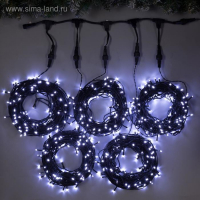 Гирлянда &laquo;Клип-лайт&raquo; 5 нитей по 20 м, IP44, УМС, тёмная нить, 665 LED, свечение белое, 24 В